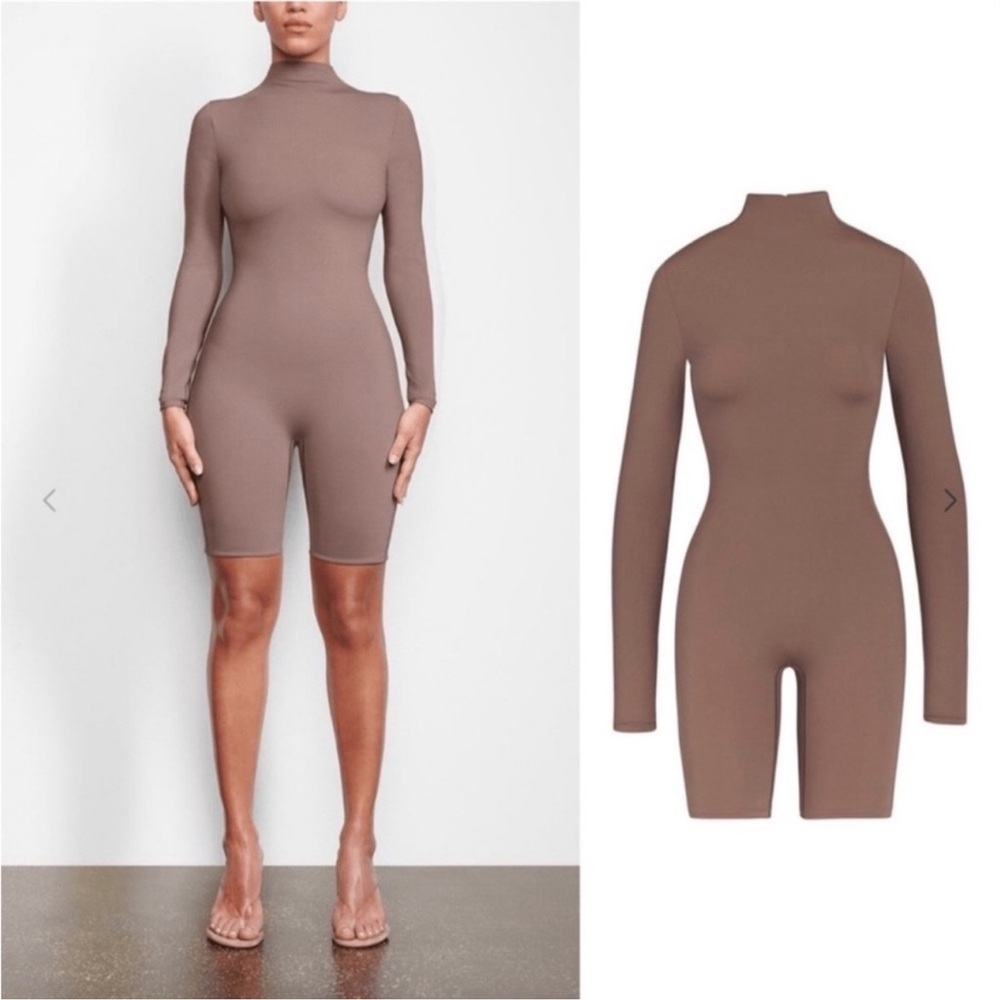 Women's Brown Long Sleeve Bodysuit
